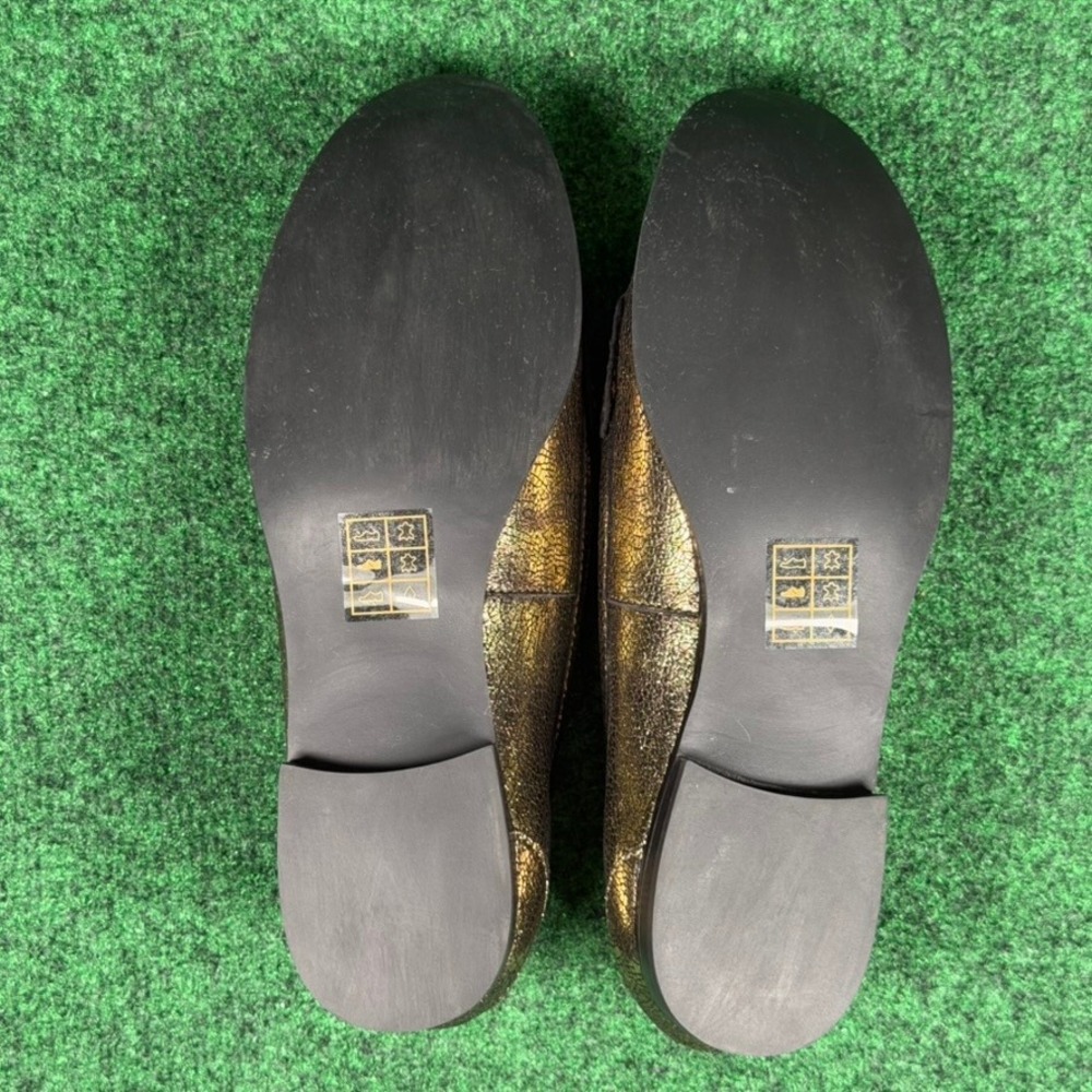 Jack Rogers Remy Loafer Metallic Gold Crackle Leather Rondelle Flower Womens 7B - Picture 8 of 9